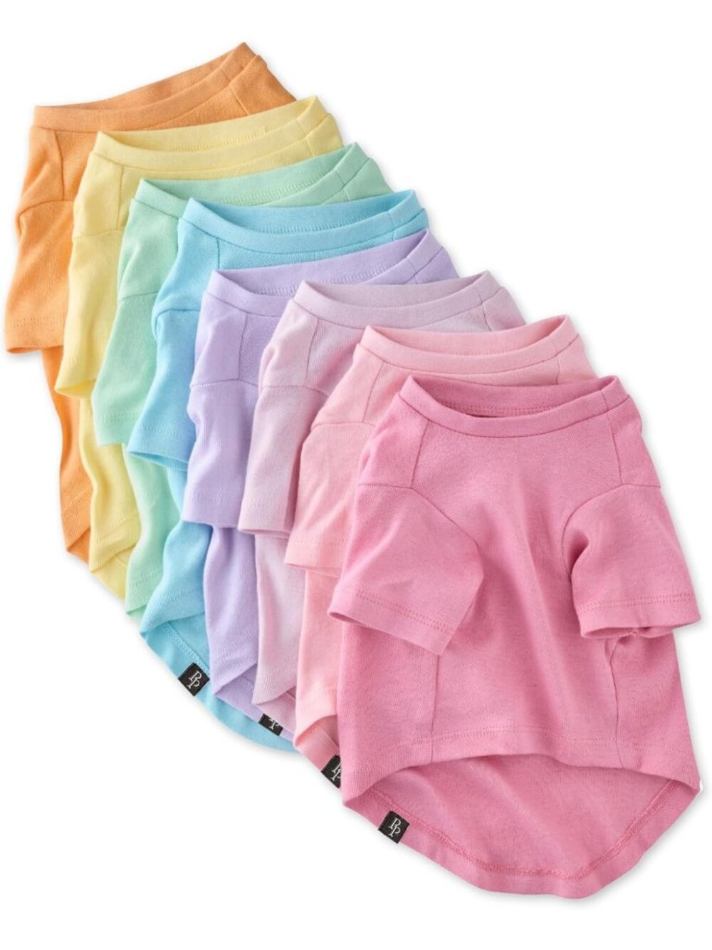 8 Pack Organic Cotton Pet T-Shirts - Short Sleeve Tees for Small to Large Dogs